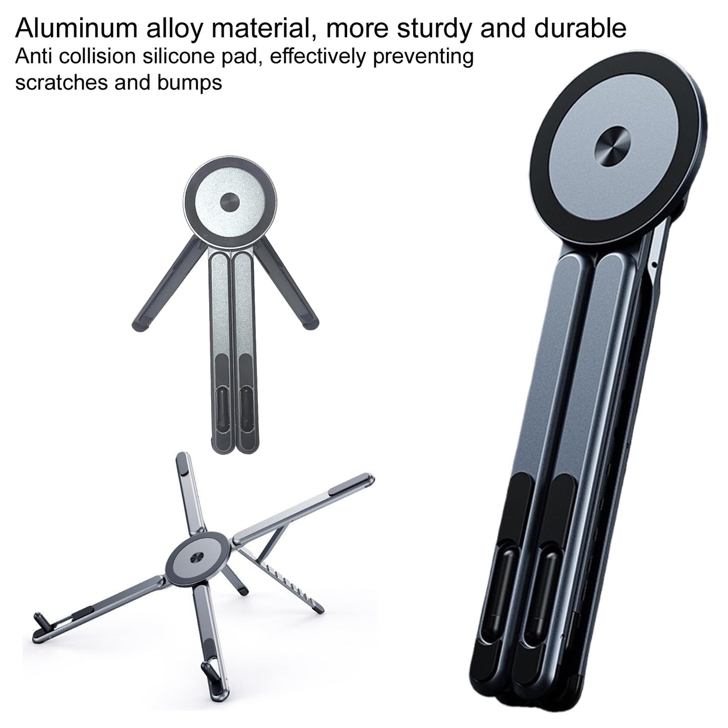 Laxrue”This multi-functional portable magnetic stand is made of aluminum alloy and is suitable for travel, office, and leisure use.