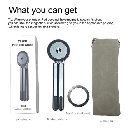 Laxrue”This multi-functional portable magnetic stand is made of aluminum alloy and is suitable for travel, office, and leisure use.