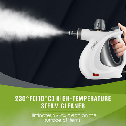 Laxrue“Pressurized Handheld Multi-Surface Natural Steam Cleaner with 12 pcs Accessories, Multi-Purpose Steamer for Home Use, Steamer for Cleaning Floor, Upholstery, Grout and Car