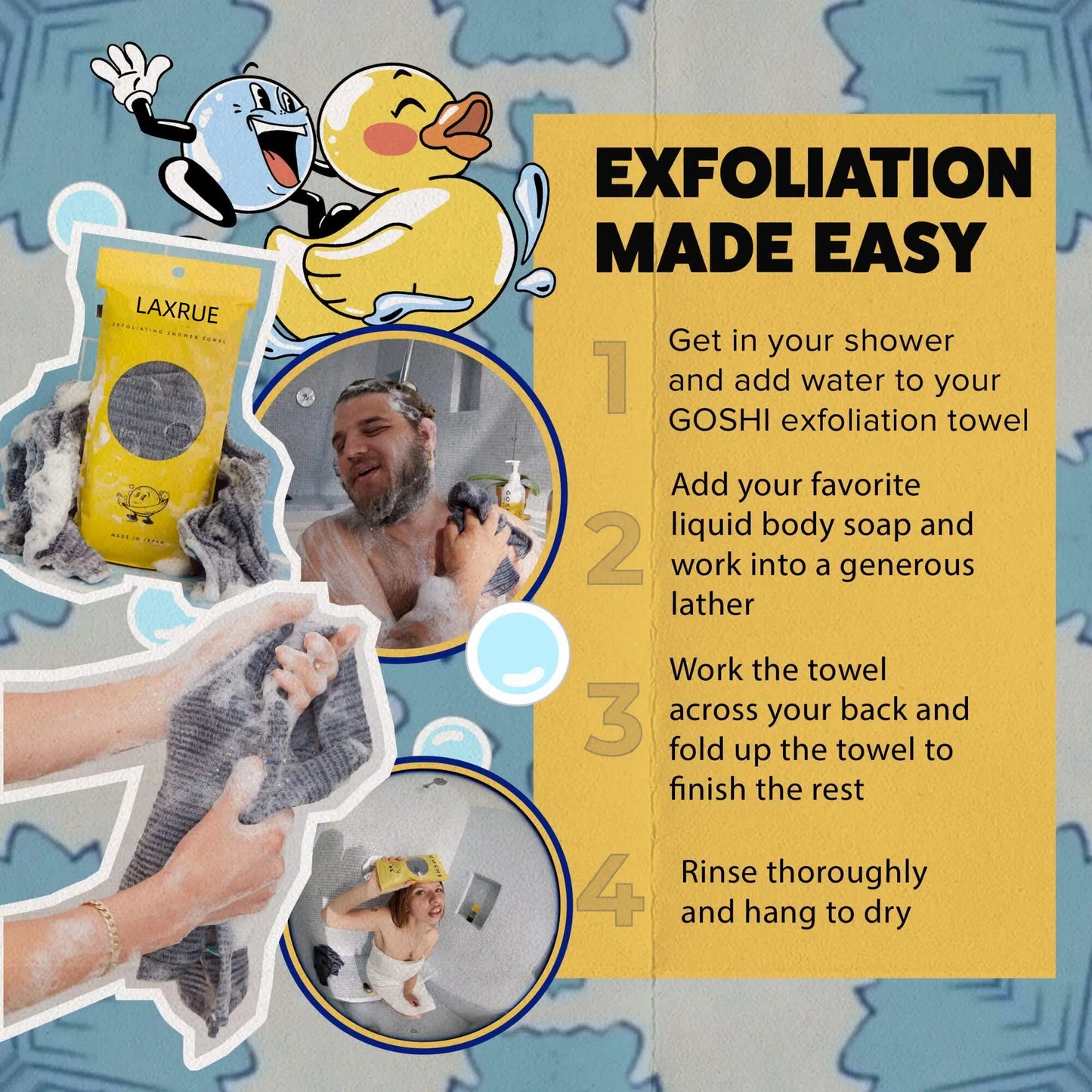 Laxrue™japanExfoliating Body Towels