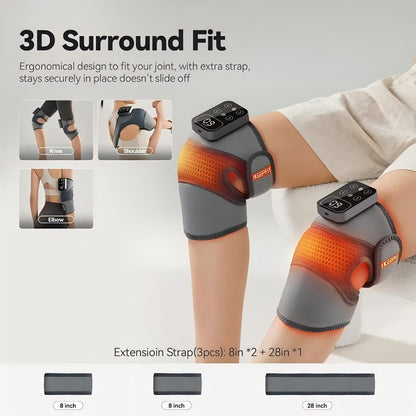 Laxrue“3-in-1 Heated Knee Massager, Shoulder Heating Pad, and Elbow Support Strap