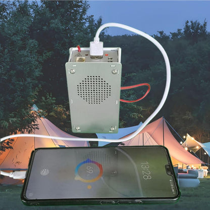Hand-Crank Emergency Power Station –Flashlight, Lighter & Power Bank (1000mAh), Hand Crank Generator with Flashlight Fm Radio and Lighter, Portable Aluminum Alloy Survival Gear