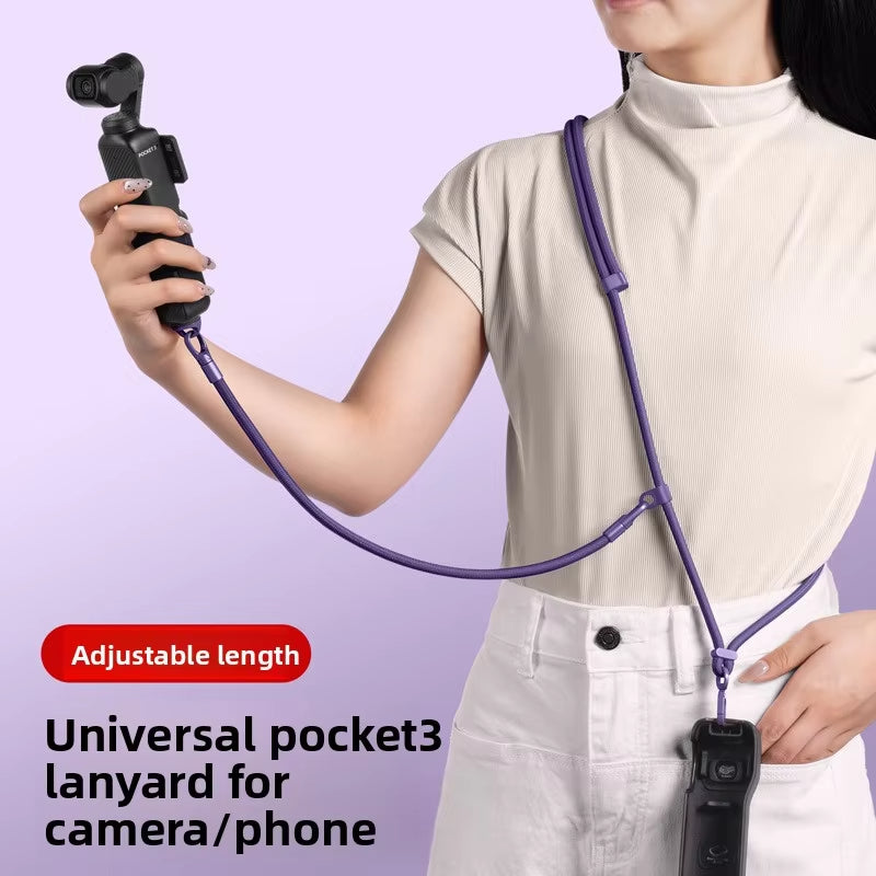 Laxrue”3-in-1 crossbody neck strap for mobile phones and action cameras, anti-loss wristband