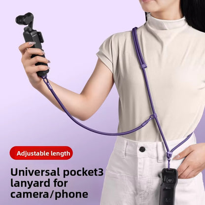 Laxrue”3-in-1 crossbody neck strap for mobile phones and action cameras, anti-loss wristband
