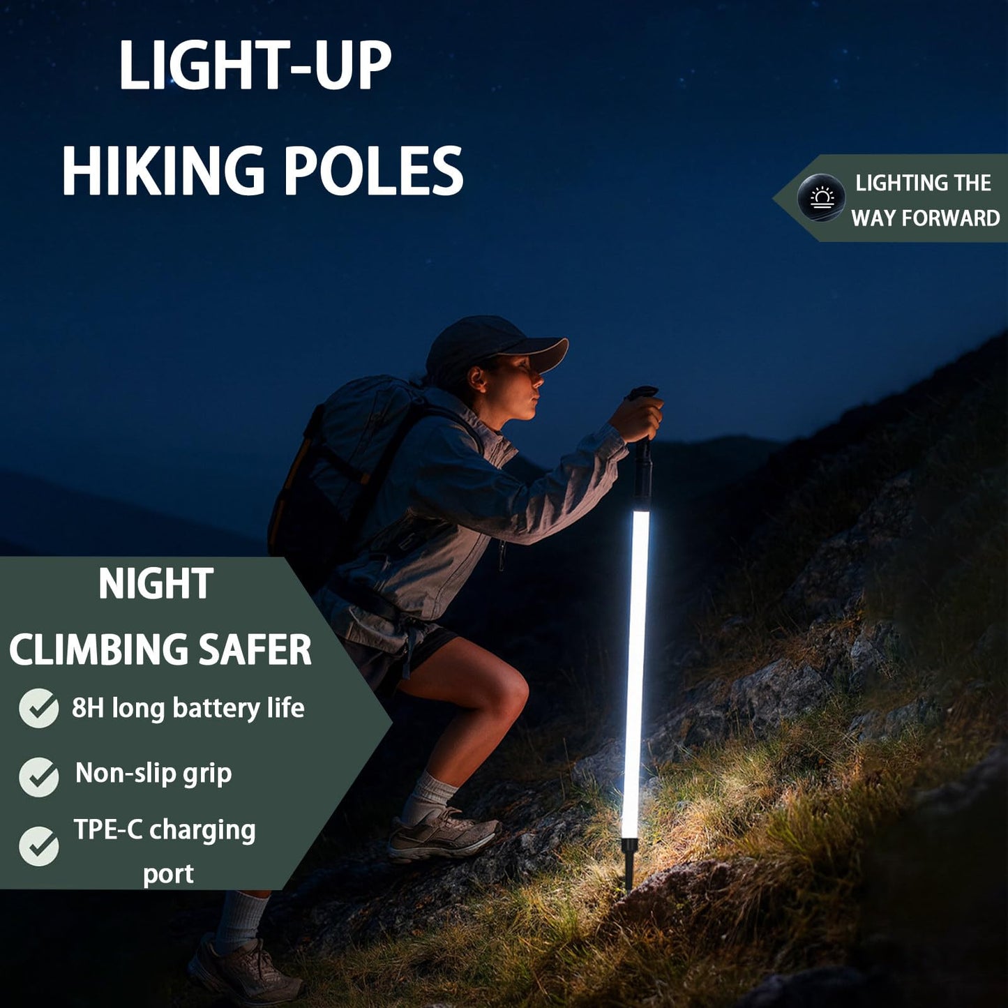 Laxrue™Professional night hiking gear, equipped with a 360° soft spot.