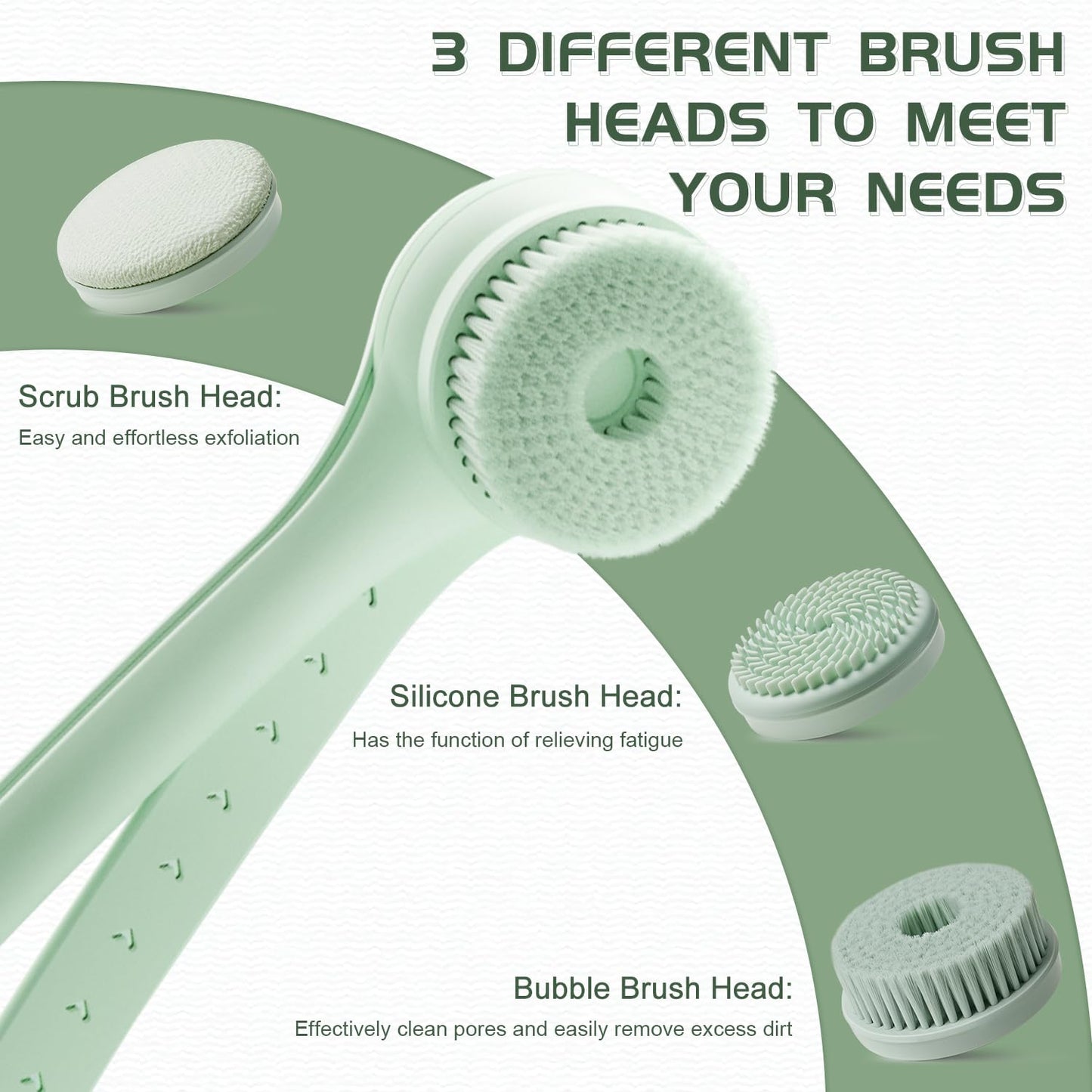 Body Scrubber Bath Brush, Electric Body Brush for Shower Back Scrubber
