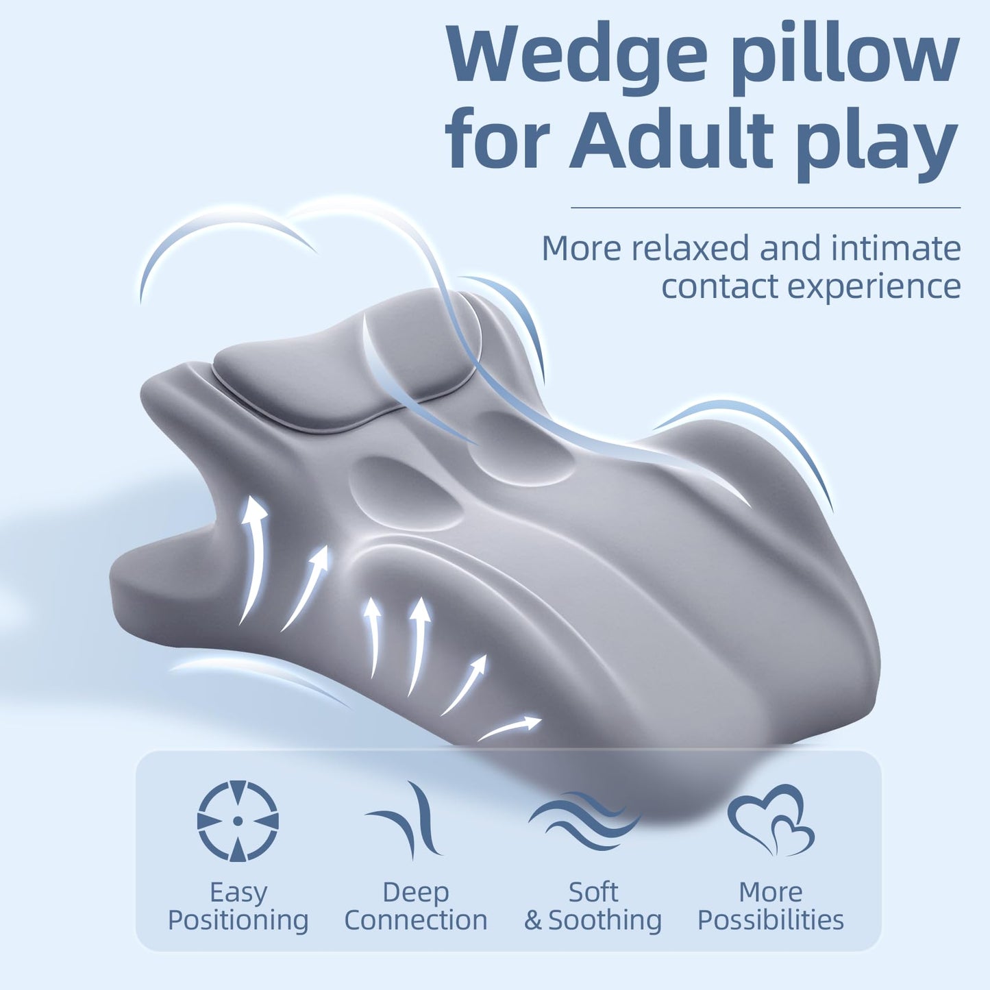 Laxrue“ memory foam ergonomic wedge pillow is suitable for people who prefer sleeping on their stomach and can also be used as a reading pillow in bed, providing ergonomic support.