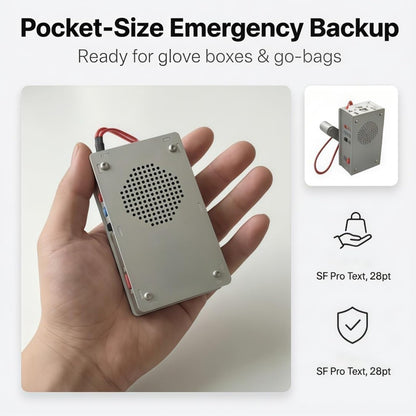 Hand-Crank Emergency Power Station –Flashlight, Lighter & Power Bank (1000mAh), Hand Crank Generator with Flashlight Fm Radio and Lighter, Portable Aluminum Alloy Survival Gear