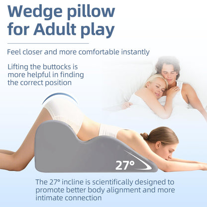Laxrue“ memory foam ergonomic wedge pillow is suitable for people who prefer sleeping on their stomach and can also be used as a reading pillow in bed, providing ergonomic support.
