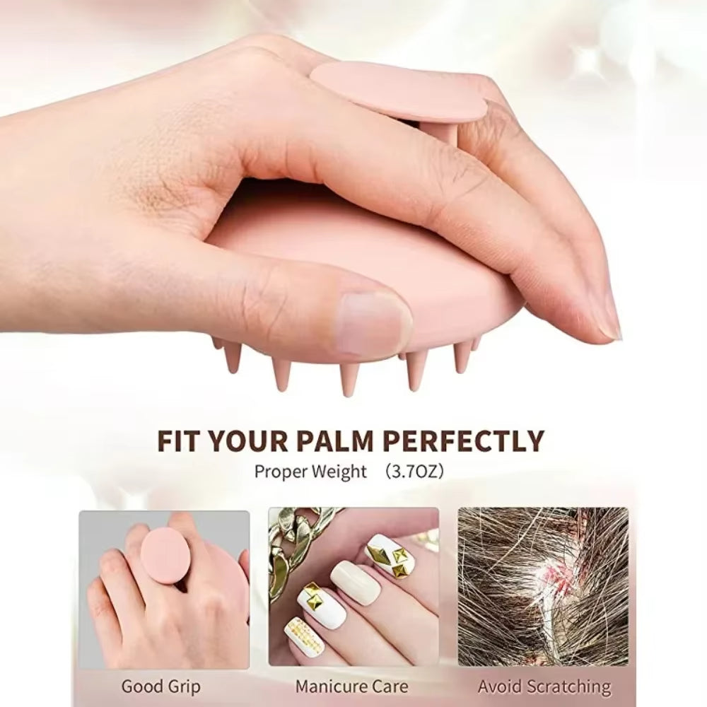 All-silicone shampoo brush and scalp massager