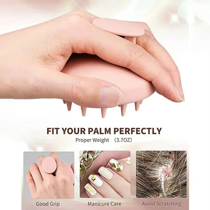 All-silicone shampoo brush and scalp massager