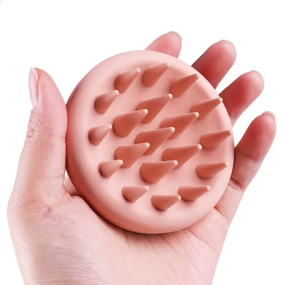 All-silicone shampoo brush and scalp massager