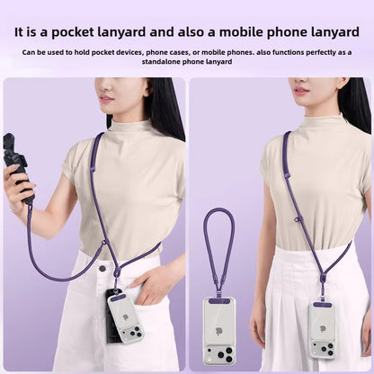 Laxrue”3-in-1 crossbody neck strap for mobile phones and action cameras, anti-loss wristband