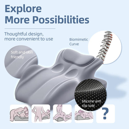 Laxrue“ memory foam ergonomic wedge pillow is suitable for people who prefer sleeping on their stomach and can also be used as a reading pillow in bed, providing ergonomic support.