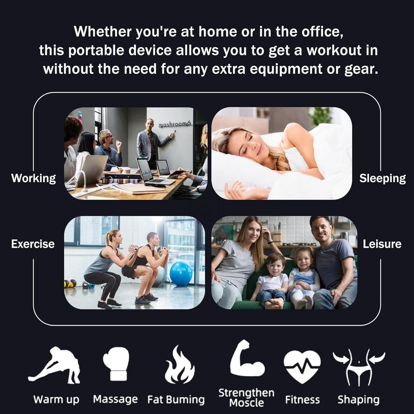 Laxrue“Abdominal muscle stimulator exercise equipment, suitable for abdomen/arms/legs