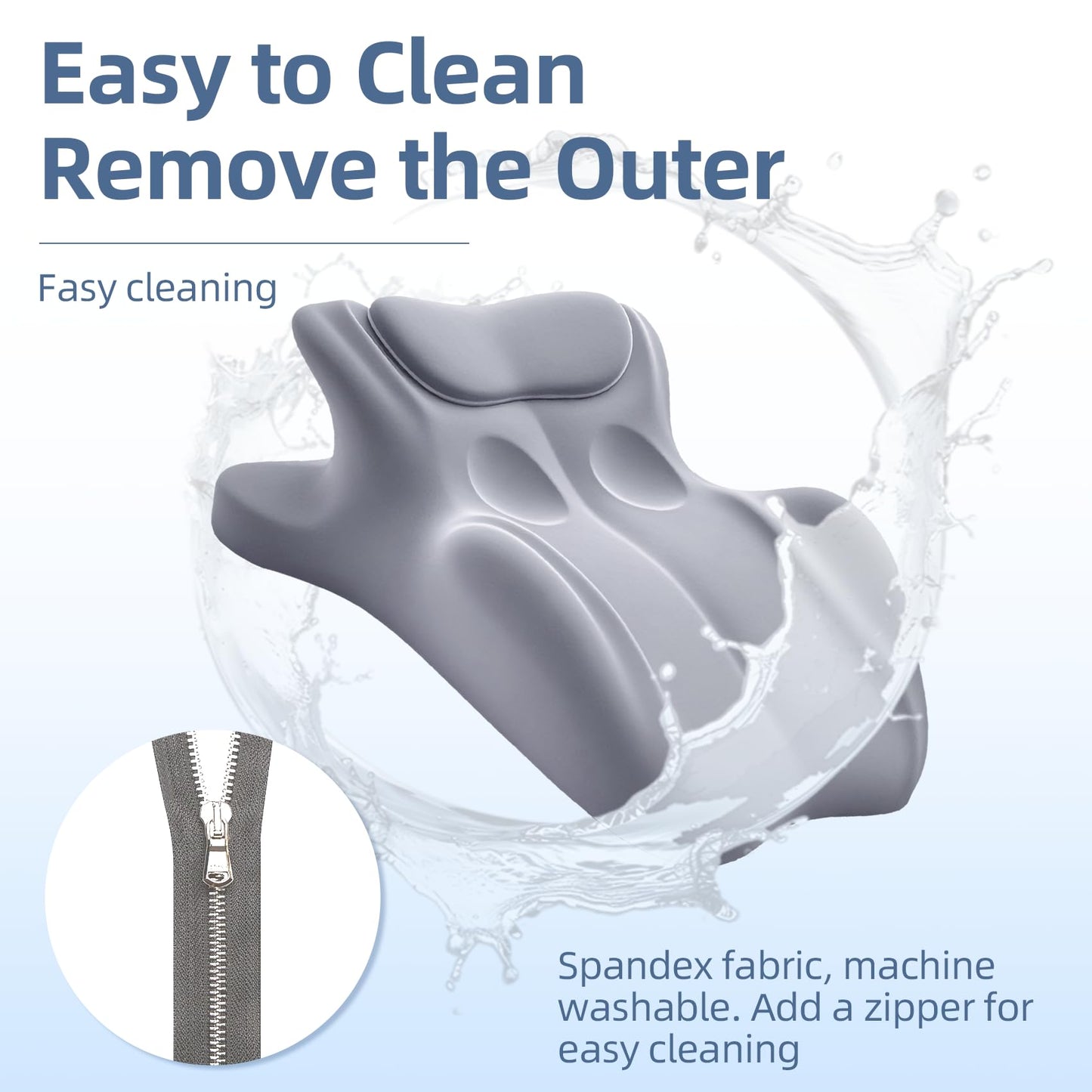 Laxrue“ memory foam ergonomic wedge pillow is suitable for people who prefer sleeping on their stomach and can also be used as a reading pillow in bed, providing ergonomic support.