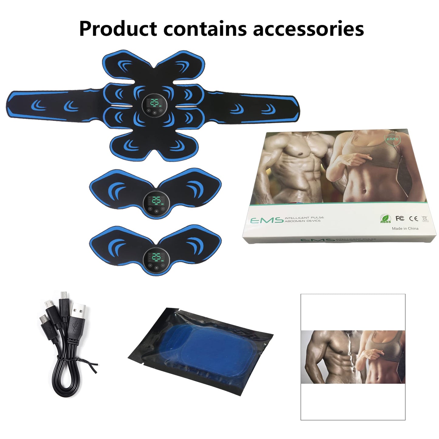Laxrue“Abdominal muscle stimulator exercise equipment, suitable for abdomen/arms/legs