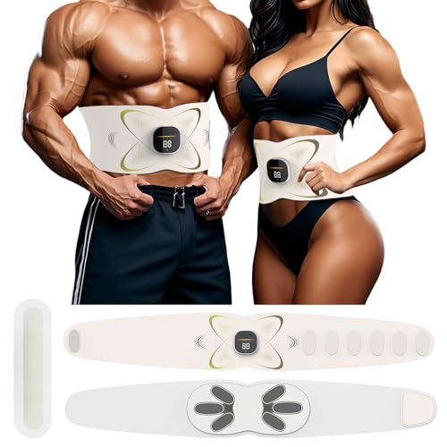 Laxrue“Electric Abdominal Pulse Massager - Abdominal Muscle Shaper with Heating Function, Relieves Pain