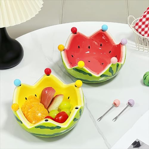 Laxrue“Creative ceramic watermelon-shaped plate