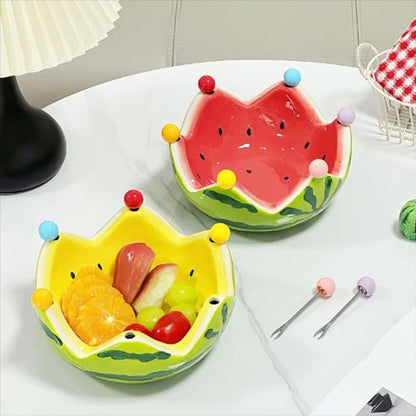 Laxrue“Creative ceramic watermelon-shaped plate