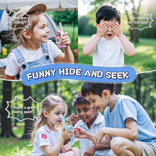 Laxrue“Video Walkie Talkies for Kids, Handheld 2 Pack Rechargeable Video Intercom Kids Walkies Talkies, Indoor Outdoor Toys for Family Games, Outside, Camping, Hiking for Boys Girls Ages 3-12