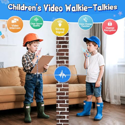 Laxrue“Video Walkie Talkies for Kids, Handheld 2 Pack Rechargeable Video Intercom Kids Walkies Talkies, Indoor Outdoor Toys for Family Games, Outside, Camping, Hiking for Boys Girls Ages 3-12