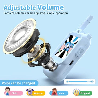 Laxrue“Video Walkie Talkies for Kids, Handheld 2 Pack Rechargeable Video Intercom Kids Walkies Talkies, Indoor Outdoor Toys for Family Games, Outside, Camping, Hiking for Boys Girls Ages 3-12