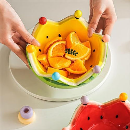 Laxrue“Creative ceramic watermelon-shaped plate