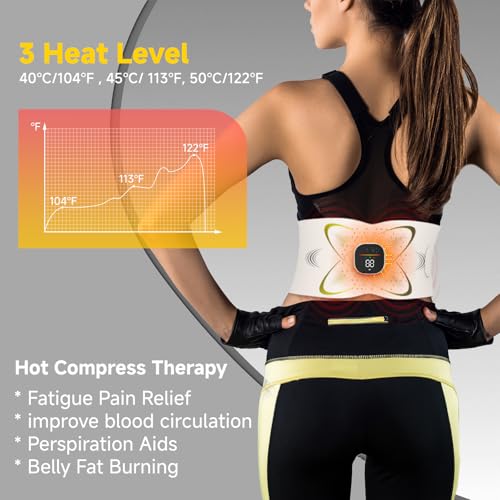Laxrue“Electric Abdominal Pulse Massager - Abdominal Muscle Shaper with Heating Function, Relieves Pain