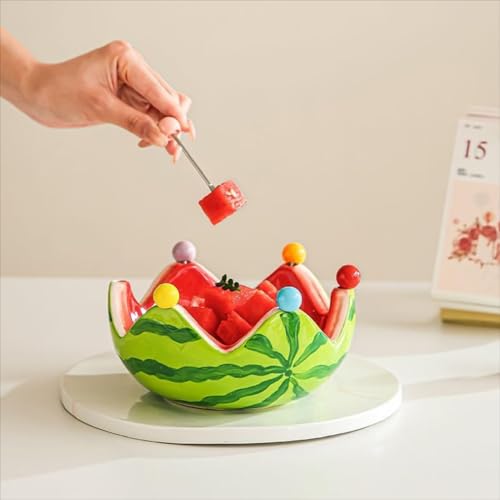 Laxrue“Creative ceramic watermelon-shaped plate