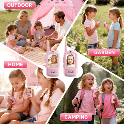 Laxrue“Video Walkie Talkies for Kids, Handheld 2 Pack Rechargeable Video Intercom Kids Walkies Talkies, Indoor Outdoor Toys for Family Games, Outside, Camping, Hiking for Boys Girls Ages 3-12