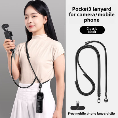 Laxrue“3-in-1 crossbody neck strap for mobile phones and action cameras, anti-loss wristband