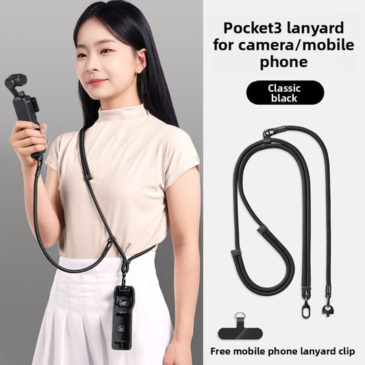 Laxrue“3-in-1 crossbody neck strap for mobile phones and action cameras, anti-loss wristband