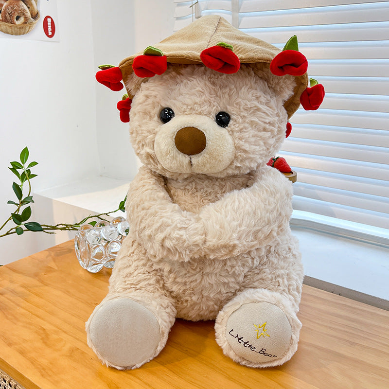 Laxrue“2026 New Christmas Teddy Bear with Bouquet, Bloom Bear Plush Toy with Red Rose, Romantic Stuffed Animal with a Cute Bouquet of Flowers for Girlfriend/Mom