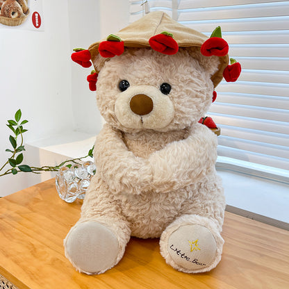 Laxrue“2026 New Christmas Teddy Bear with Bouquet, Bloom Bear Plush Toy with Red Rose, Romantic Stuffed Animal with a Cute Bouquet of Flowers for Girlfriend/Mom