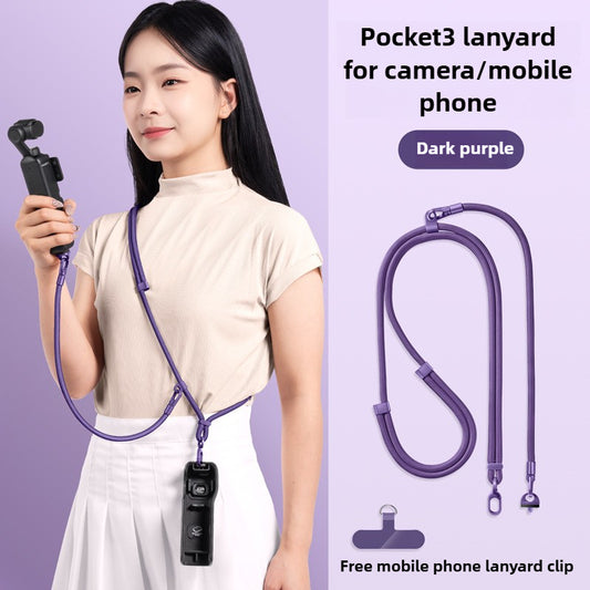 Laxrue”3-in-1 crossbody neck strap for mobile phones and action cameras, anti-loss wristband