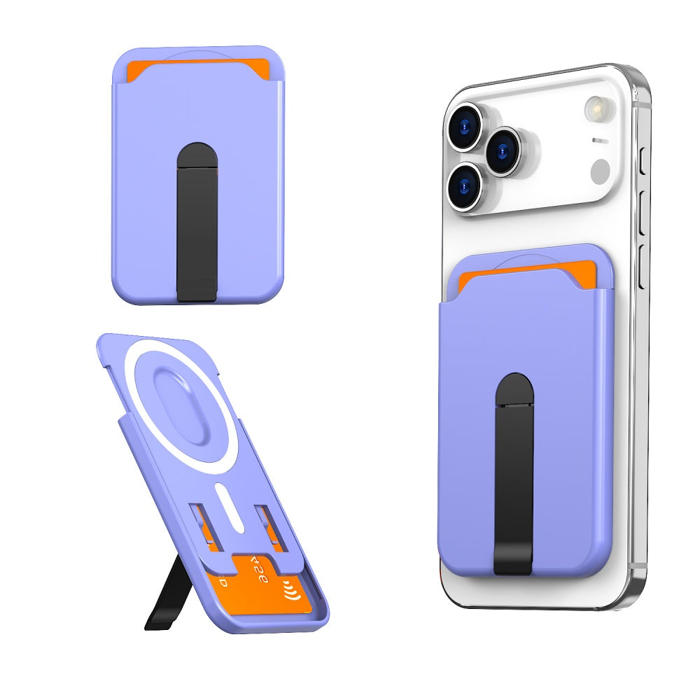 Laxrue“Luxury Fold Stand Holder For Magsafe Magnetic Wallet Clip For iPhone 15 16 17 Pro Max Acrylic Card Bag Phone Case Accessories