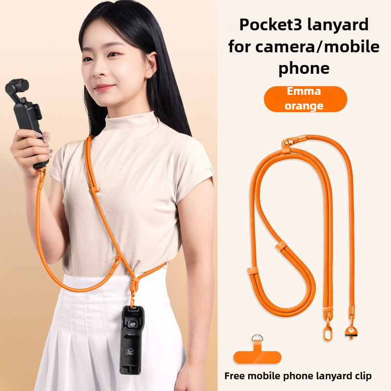 Laxrue“3-in-1 crossbody neck strap for mobile phones and action cameras, anti-loss wristband
