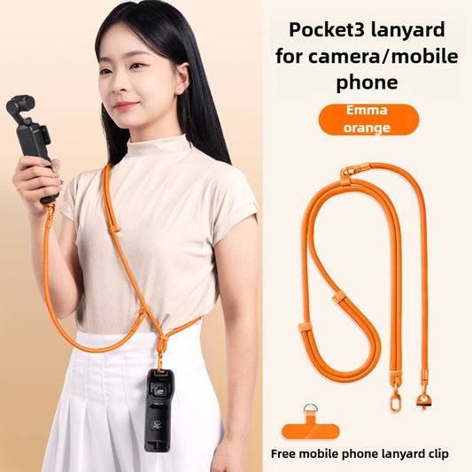 Laxrue“3-in-1 crossbody neck strap for mobile phones and action cameras, anti-loss wristband