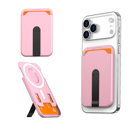 Laxrue“Luxury Fold Stand Holder For Magsafe Magnetic Wallet Clip For iPhone 15 16 17 Pro Max Acrylic Card Bag Phone Case Accessories
