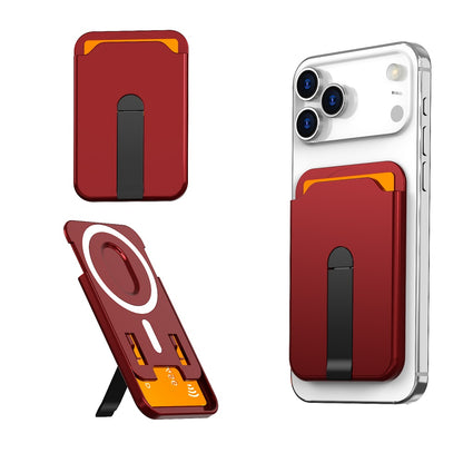 Laxrue“Luxury Fold Stand Holder For Magsafe Magnetic Wallet Clip For iPhone 15 16 17 Pro Max Acrylic Card Bag Phone Case Accessories