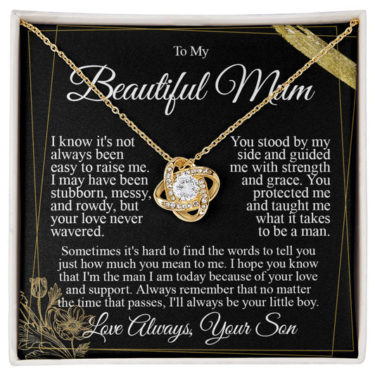 To My Mum - I Love You from Son - Knot Necklace