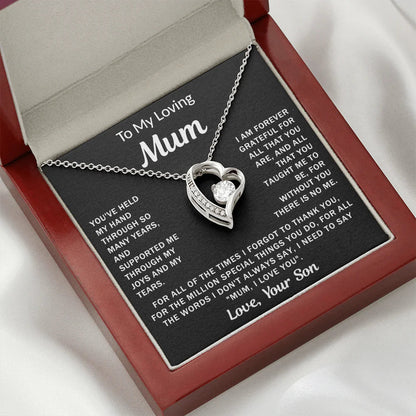 To My Loving Mum - Heart Necklace