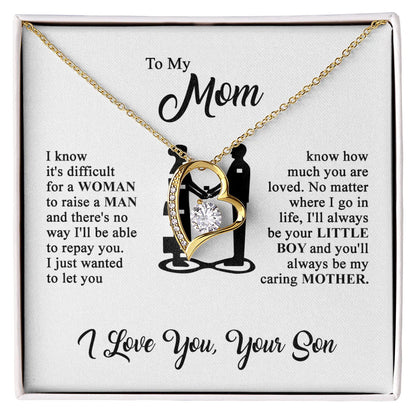 To My Mom - I Love You - Heart Necklace