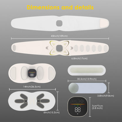 Laxrue“Electric Abdominal Pulse Massager - Abdominal Muscle Shaper with Heating Function, Relieves Pain