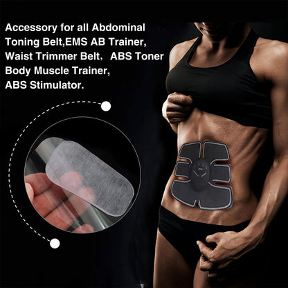 Laxrue“50-pack gel pads for abdominal muscle stimulators - replacement pads for abdominal muscle trainers, reusable abdominal exercise belt accessories