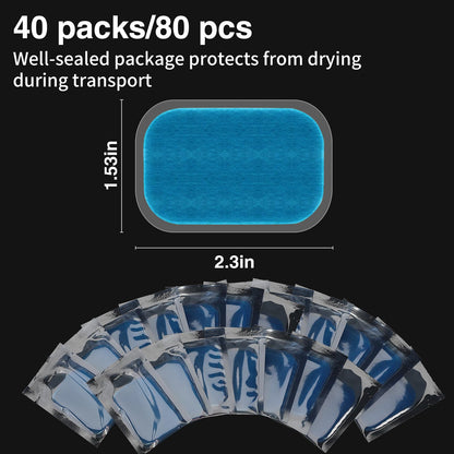 Laxrue“50-pack gel pads for abdominal muscle stimulators - replacement pads for abdominal muscle trainers, reusable abdominal exercise belt accessories