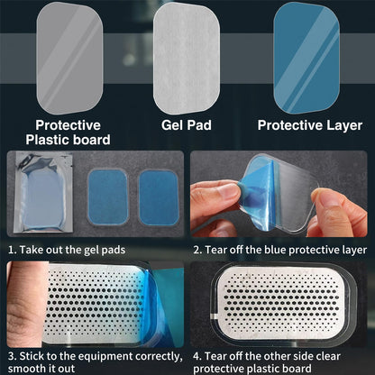 Laxrue“50-pack gel pads for abdominal muscle stimulators - replacement pads for abdominal muscle trainers, reusable abdominal exercise belt accessories