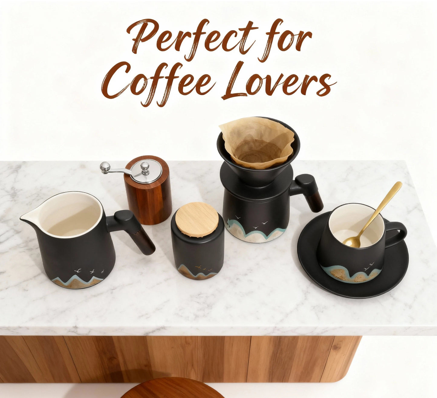 Laxrue™SLOWDROP Mountain View Coffee Set