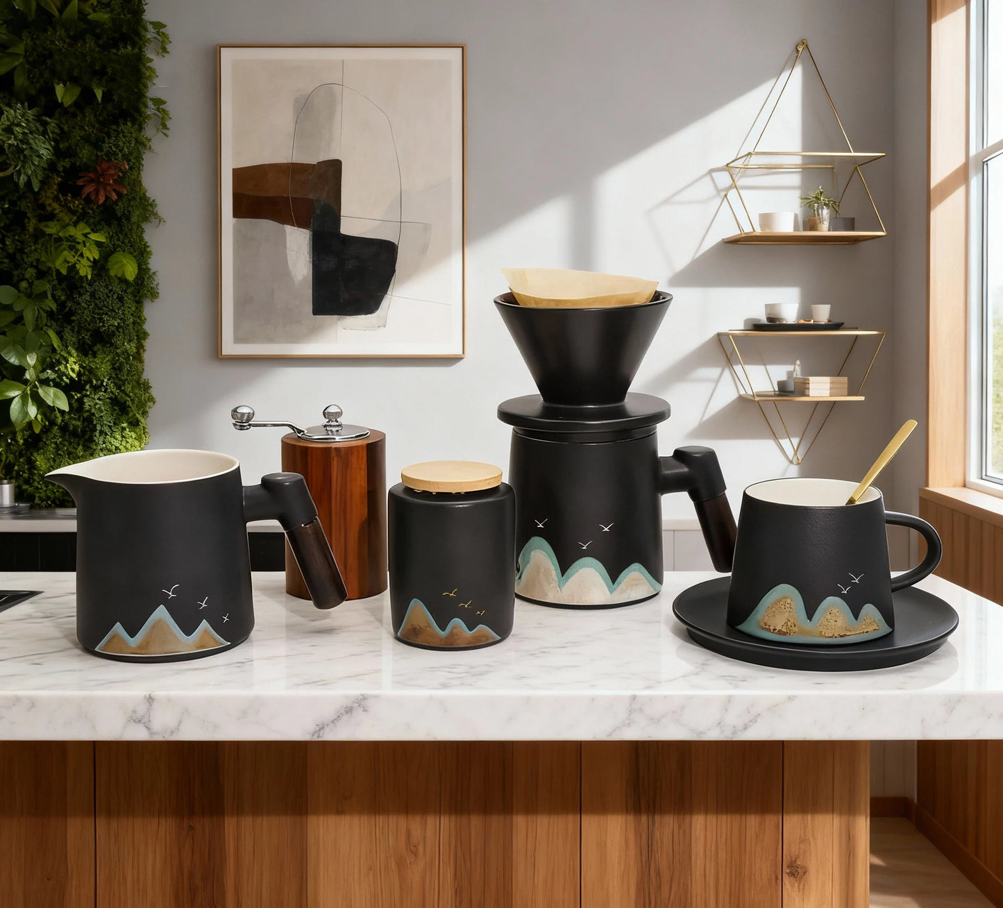 Laxrue™SLOWDROP Mountain View Coffee Set